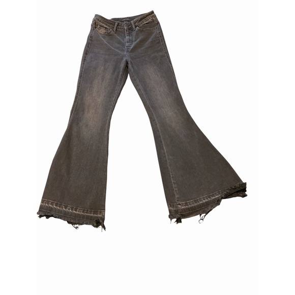 Flying Monkey Denim - Flying Monkey Jeans Womens Sz. 26 Ultra High Rise Super Flare Black Cotton Blend